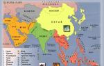 Mapa político da Ásia estrangeira Mapa de contorno da Ásia para impressão A4